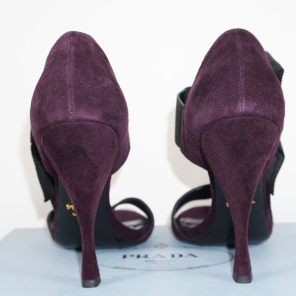 Prada Women's Purple Bowtie Sandals Pumps Heels Shoes 39 (US 9) - Picture 5 of 7